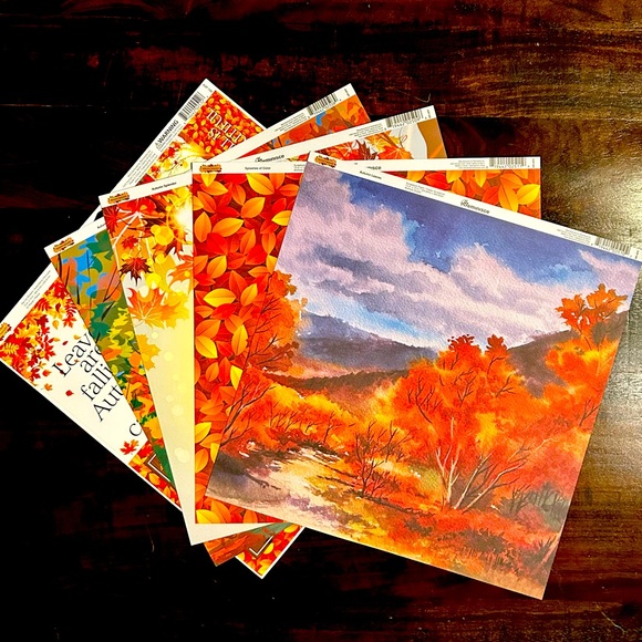 Fall Scrapbook Paper! 12x12 Double-Sided Premium Card Stock + Sticker Sheet! - Picture 3 of 6